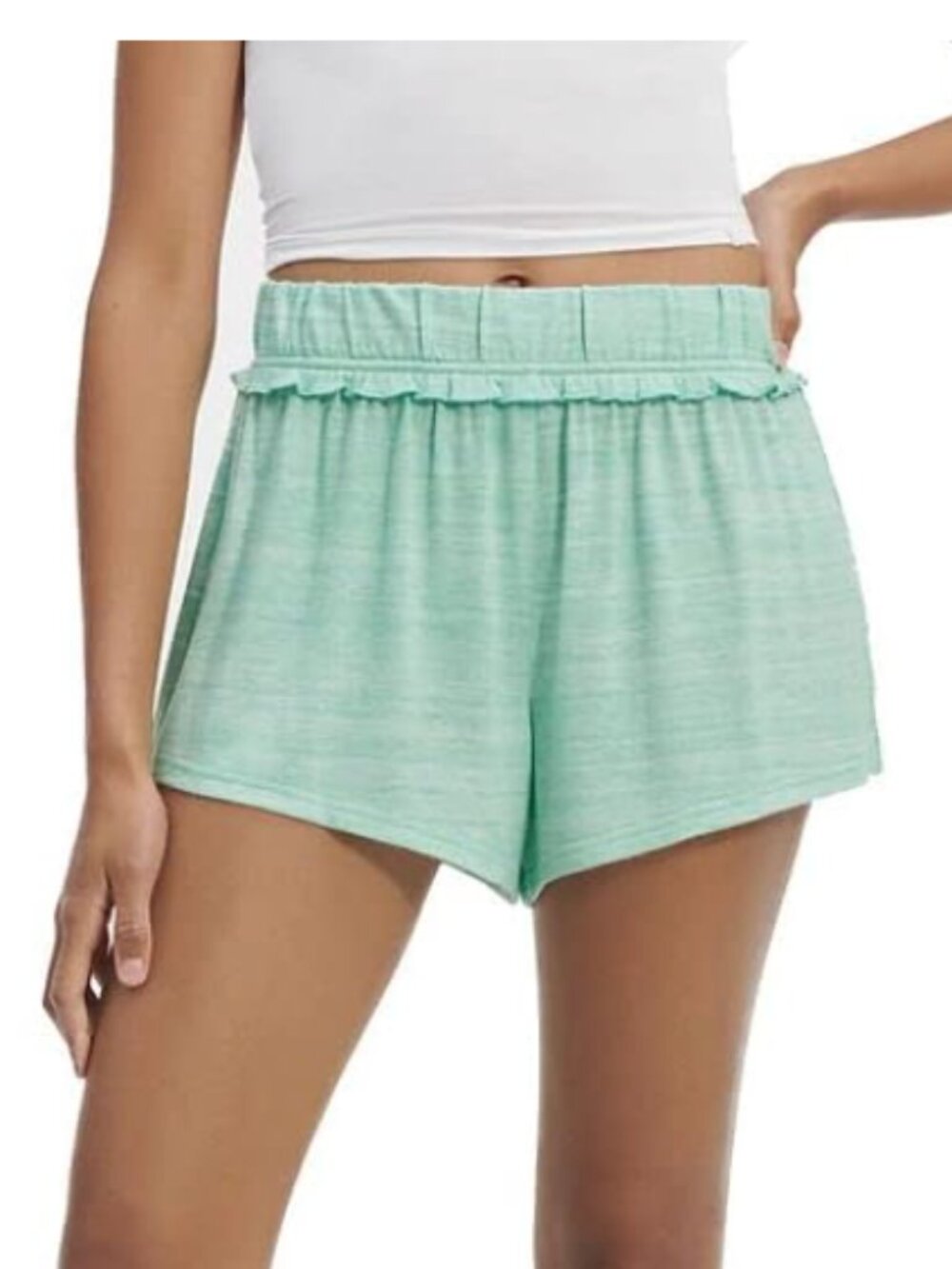 UGG Aniyah Ladies Lounge Wear Shorts in Green/Teal Heather